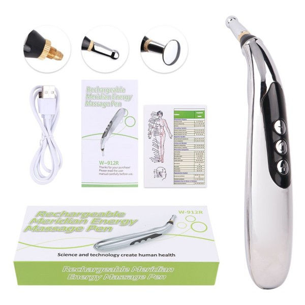 USB Genopladelig Elektronisk Akupunktur Pen Elektrisk Body Massager Meridian Puls Afslappende Fysioterapi Udstyr