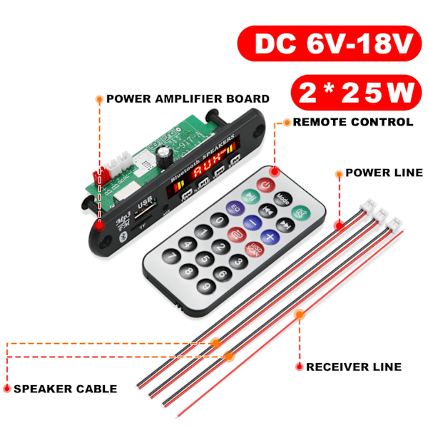 12V 120W vahvistin Bluetooth 5.0 MP3 WMA APE dekooderi levy DC 12V handsfree auto ääni USB TF FM Radio Mp3 musiikki soitin kaiutin