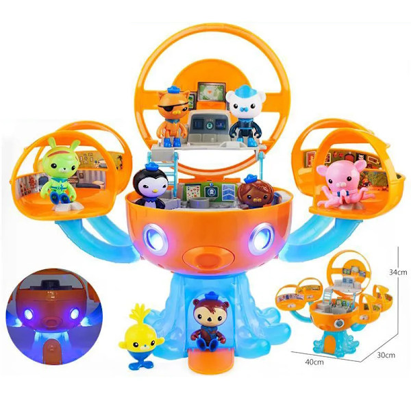 The Octonauts Octopod Castle Shark Adventure Plsyset Barnacles Peso Kwazii Action Figure Scen Modell