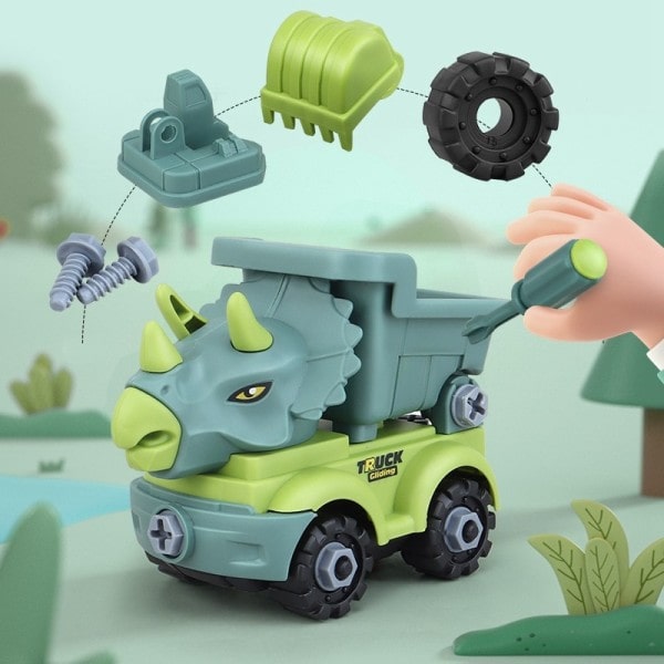 Dinosauruksen tekniikka kuorma-auto voidaan koota ja purkaa