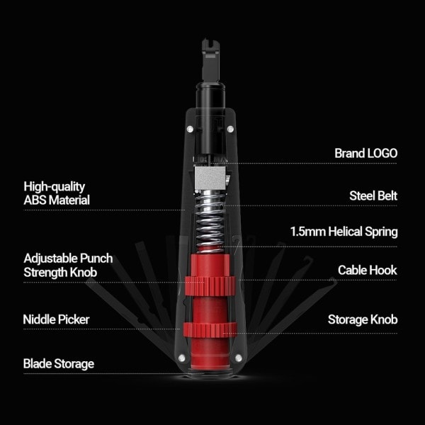 Punch Down Tool AMPCOM 110 Type Monitoimi verkko kaapeli työkalu kahdella terällä