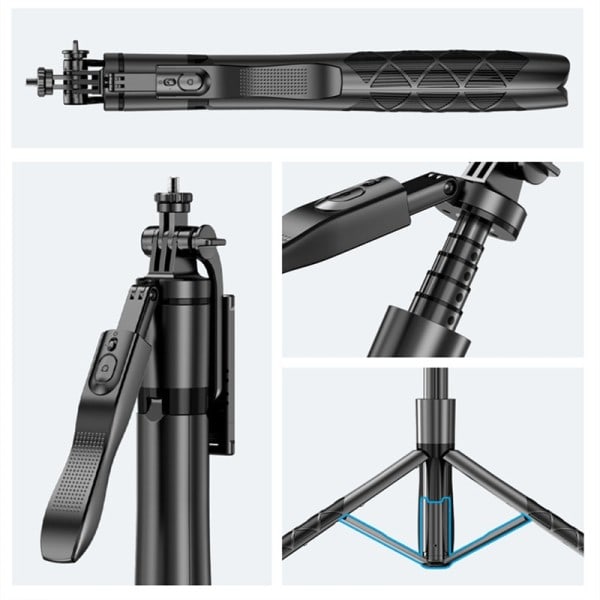 Trådløs Selfie Stick Stativ Stativ Foldbar Monopod  Med Bluetooth Lukker