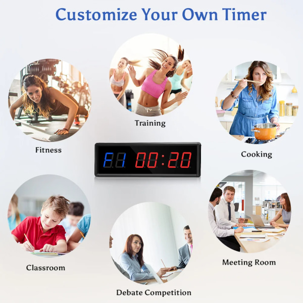 Programmerbar Fjernbetjening LED crossfit timer Interval Timer garage timer sport træning ur Crossfit gym timer