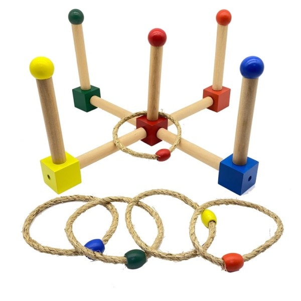 Treeyear Ring Toss Spel Montessori Praktisk Liv Material, Utbildnings Trä leksak