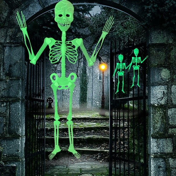 Valoisa Halloween luuranko valaistu haamu Halloween ulko piha ovi sisustus