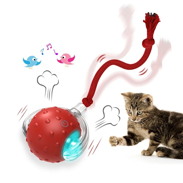 Interactive Cat Toy Ball Super Drive Cat Rolling Balls med fågel kvitter