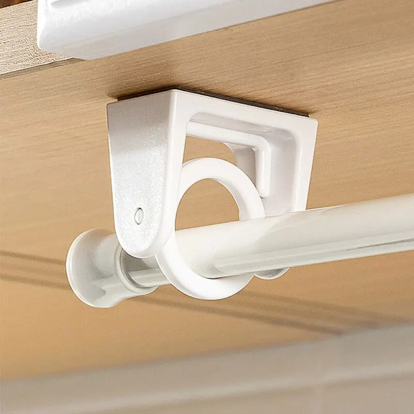 4  stykker 360° Roterbar Uttrekkbar Stang Fiksator for Ikke-boring Sterk klebende kroker håndkle stang dusj gardin stang brakett