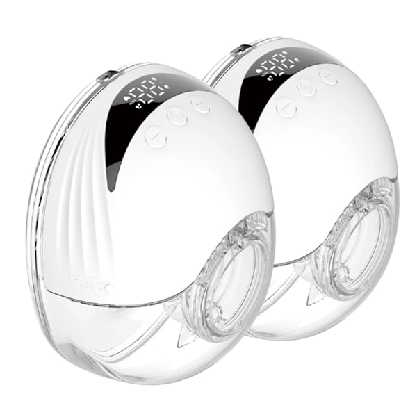 2 pieces Bærbare Bryst Pumpe Hands Free Elektrisk Bryst Pumper Komfort Mælk Opsamler Let med LED Display 4 Modes & 12 Levels
