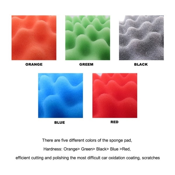 7 st set 3-7 tum bil polering pad svamp putsning vaxning rengöring polering buffert