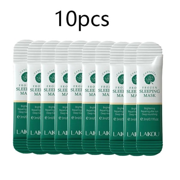 10 stykker Centella Fugtgivende Sovende Maske Dyb Hydraterende Nærende Reparationer Efter Sol Eksponering
