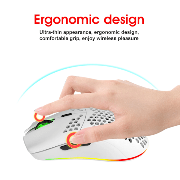 RGB 2.4G Trådlös Gaming Mus RGB Belysning Laddning Mus med Justerbar DPI Ergonomisk Design för Skrivbord Bärbar dator