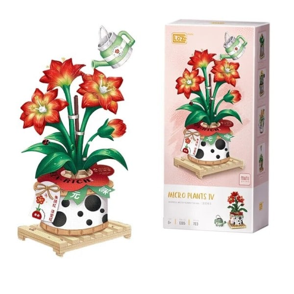 Kreativ Jordgubb Körsbär blomma kruka Suckulent Bonsai Växt Byggnad Klossar Moc Mini Blomma Brick