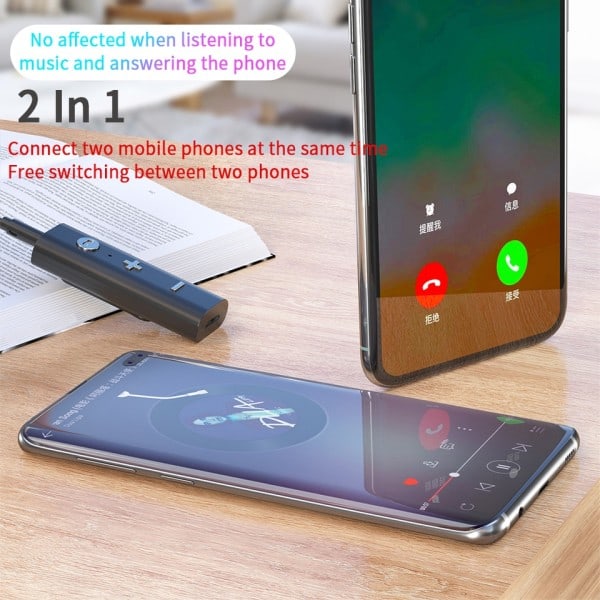 Bluetooth sovitin 5.0 Langaton Bluetooth vastaanotin 3,5mm Jack Kuuloke Aux Bluetooth lähetin ääni
