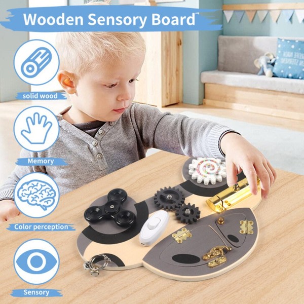 Barn Trä Montessori Leksaker Baby Busy-Board Spel Leksaker Utbildnings Sinns Aktivitet Board