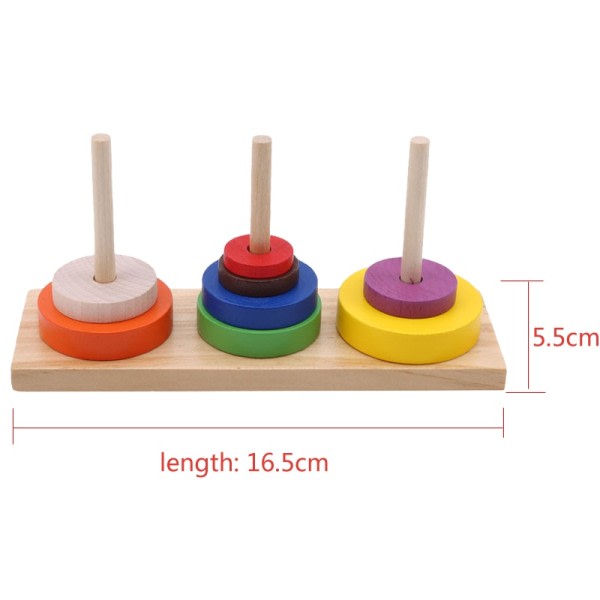 Montessori Tre Geometrisk Puslespill Sortering Matte Klosser Stabel Tårn Førskole Læring Pedagogisk Spill Leker