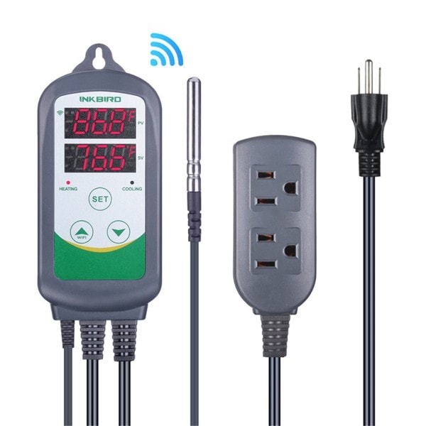 WIFI Digital Temperatur Kontroll 2-stegs Uttag Termostat ITC-308-WIFI Med Värme/Cylning Kontroll Instrument