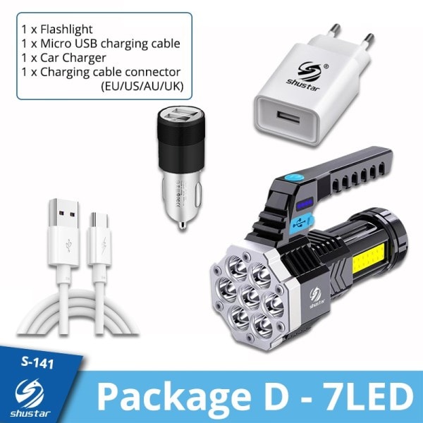 High Power LED Lommelygter Cob Side Light  Letvægts Udendørs Belysning ABS Materiale Lommelygter