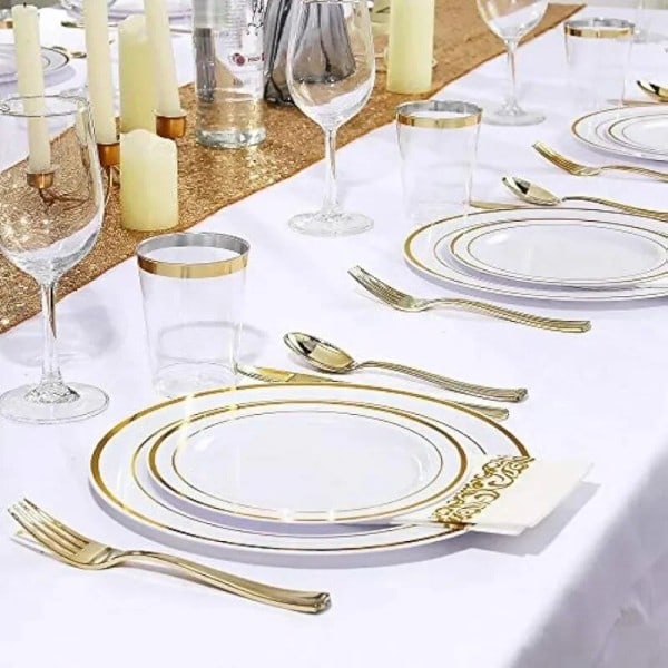 350 Styk Guld Servise Set