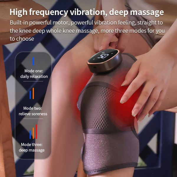 Elektrisk knä massage knäskydd för ledsmärta knä stöd med vibrator