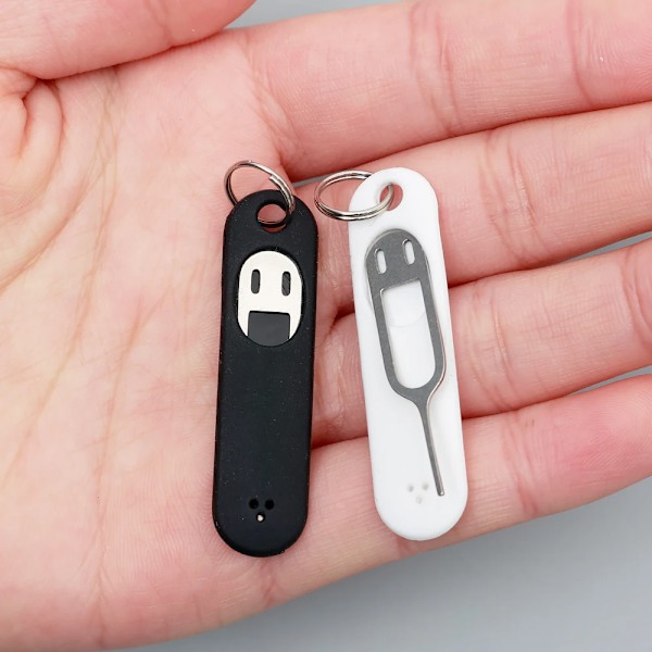 5 stykker Anti-tabt Sim kort Skub ud Pin Nål med Opbevaring Etuiet Universal Mobil Telefon Stål Ejektor Pin SIM Kort Bakke Nøglering