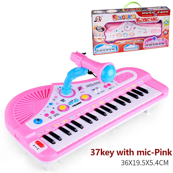 Elektronisk keyboard piano for barn med mikrofon musikalsk instrument leker