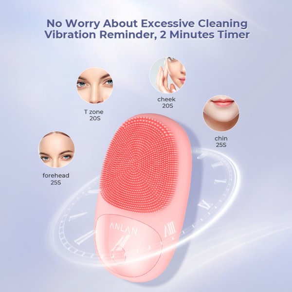 Vandtæt Elektrisk ansigtsrens børste silikone ansigtsrengøring børster vibration massage ansigt rens