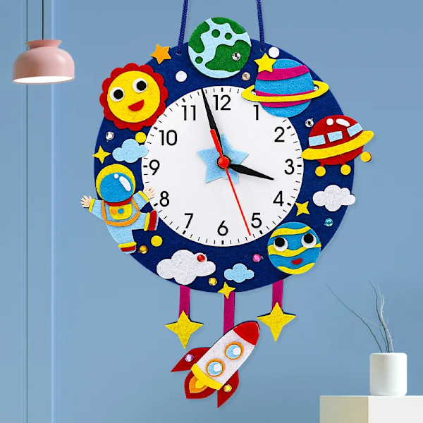 Baby gør-det-selv ur legetøj montessori kunst håndværk time minut sekund børn kognition ure legetøj