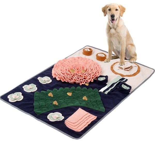 Snuffle matte for hunder interaktivt fôring lek med sklisikker bunn pad hund godbiter fôring matte