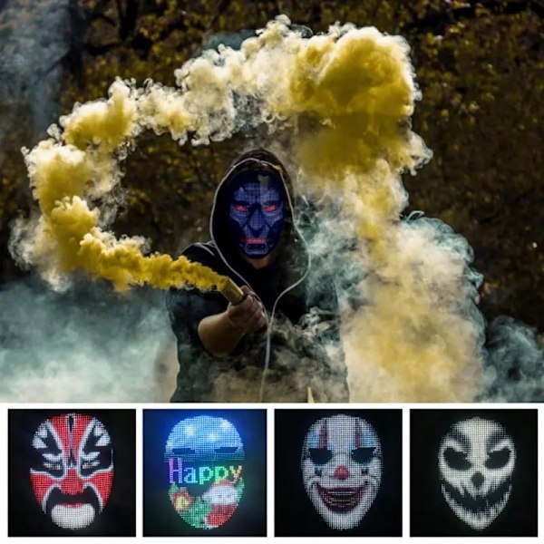 Bluetooth APP Kontrol Smart LED Ansigtsmasker Programmerbar Skift Ansigt Gør det selv Fotos
