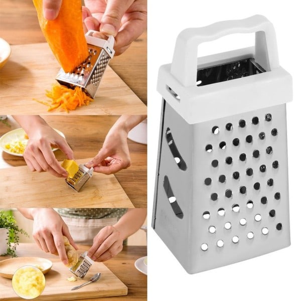 Användbar Mini 4 Sider Design Rostfri Handhållen Rivjärn Skärmaskin Kök Verktyg
