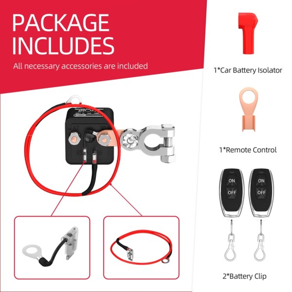 Batteri Switch Relä 12V Fjärrkontroll Batteri Koppla bort Klipp Av Isolator Switch