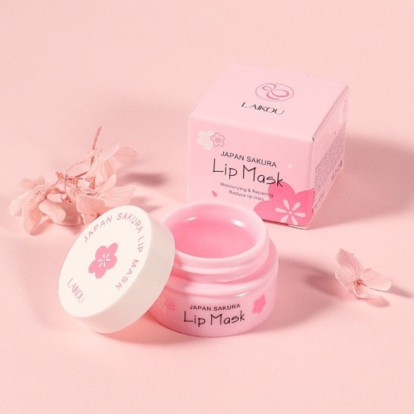 Sakura Läpp Sömn Mask Hydraterande Fukt Närande Rynkla Utjämnande Torrhet Läpp Mask