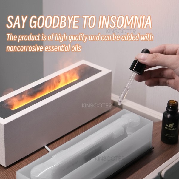 Aroma Diffuser Luft Fugter Ultrasonic Cool Mist Maker Fogger LED Essential Olie Flame Lampe