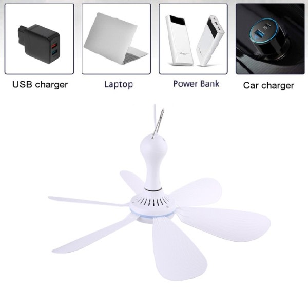 Silent 6 Leaves USB Powered Ceiling Canopy Vifte med Fjernkontroll Kontroll