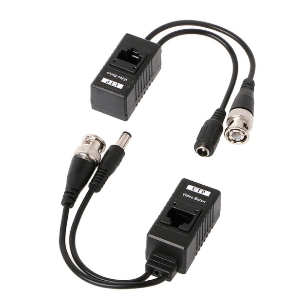 1 par BNC Til RJ45 Passiv Video Strøm + Audio Balun Sender/mottaker For CCTV kamera
