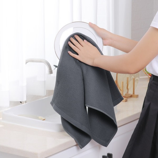 4 stykker bomuld køkken håndklæde ultra blød magisk rengøring klud absorberende rengøring klude