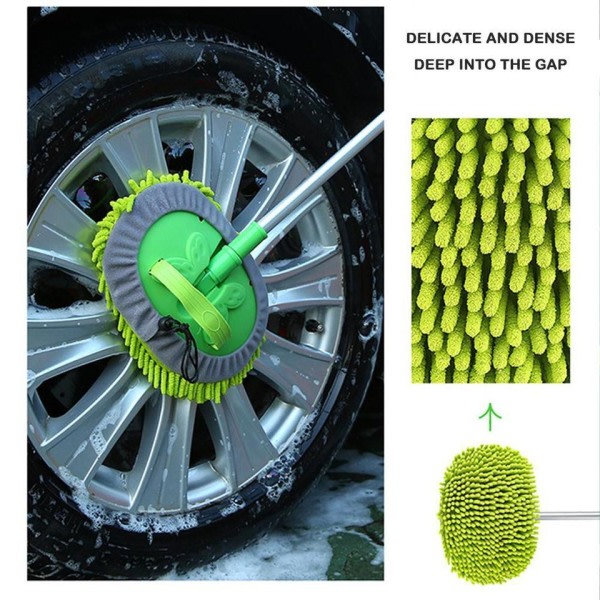 2 i 1 bil rengøring børste bilvask børste teleskop langt håndtag rengøring moppe kost auto tilbehør