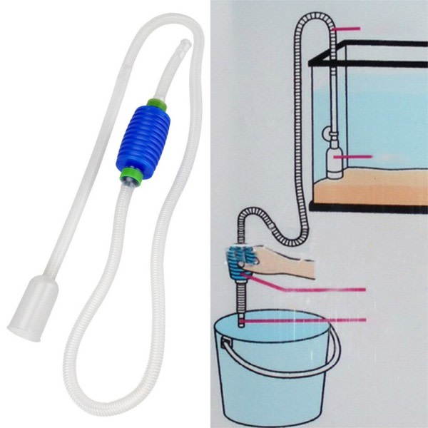 Akvarium Hevert Fisk Tank Syphon Støvsuger Pumpe Halvautomatisk Vann Skift Veksler Grus Vann Filter