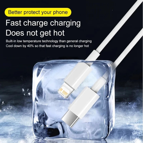 4 kablar 30W Snabb Laddning Kabel För Apple iPhone 13 12 11 14 Pro Max Mini USB C Kabel För X XR XS MAX  7 8 14 Plus 6