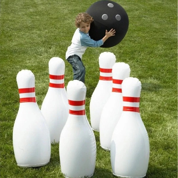 Gigantisk oppblåsbar Bowling sett for barn voksne utendørs sport leker