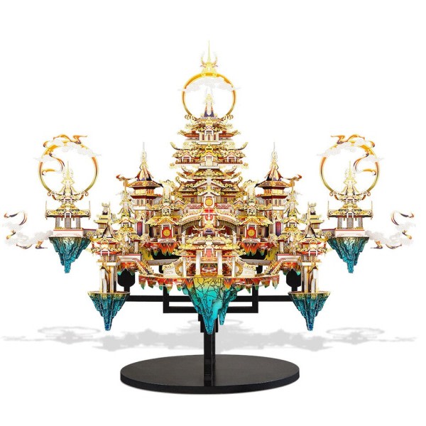 3D Metalli Pulma Lingxiao Palace Assembly Mall  Kits Lapsille Aikuisten Jigsaw DIY Set