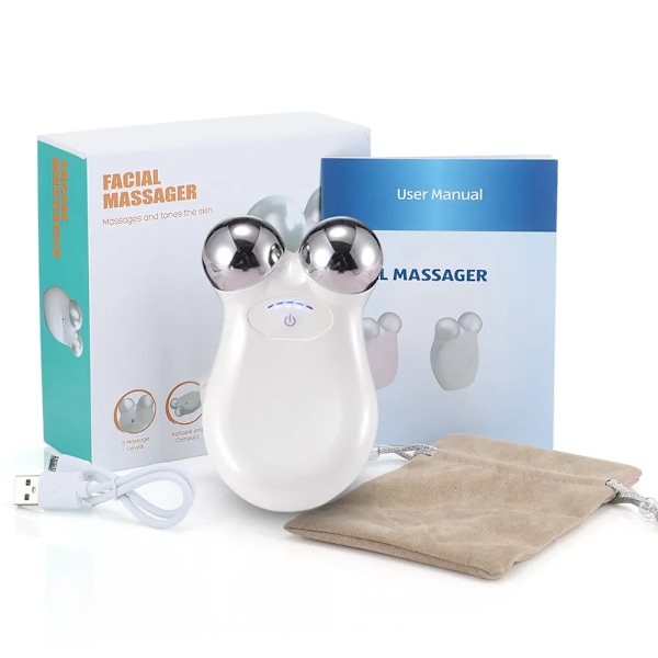 Genopladelig Ansigt Massager 5 Gears Elektrisk Mikrostrøm 3D EMS Opstramning