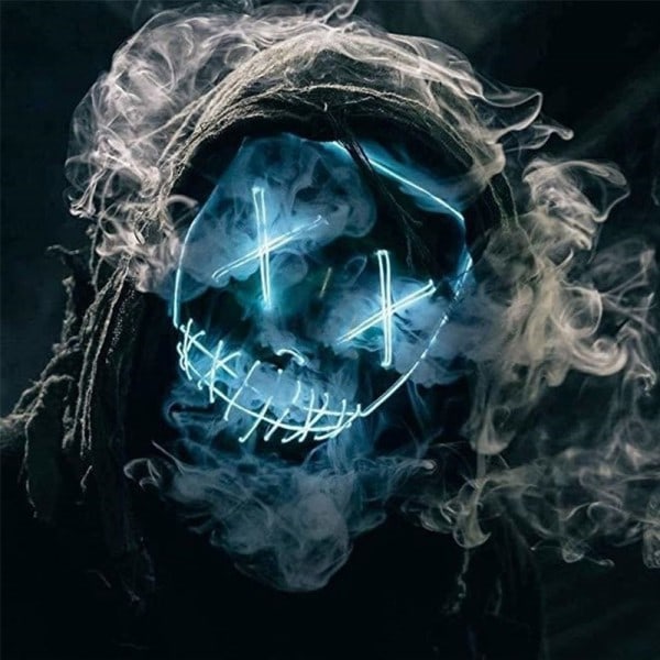 LED Halloween naamio Luminous Glow In The Dark ripsivärit Halloween juhla asu