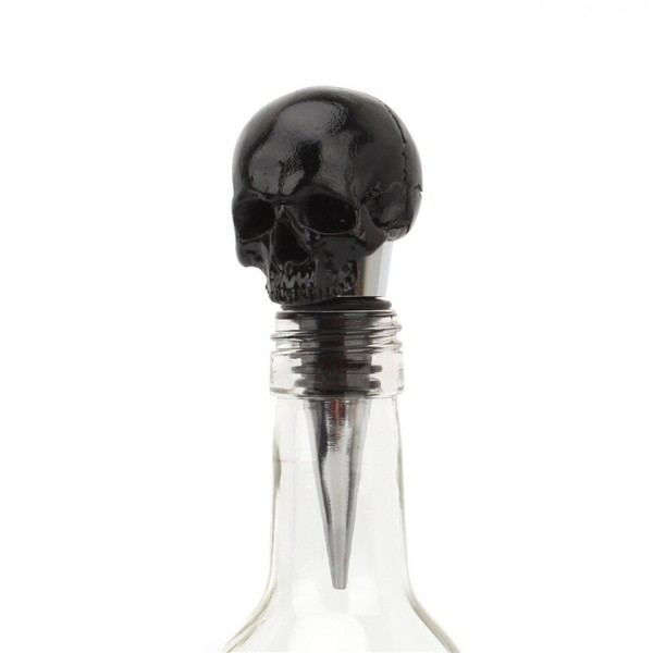 Stereo sort kranie hoved vin prop Ghost hoved glas vin flaske prop