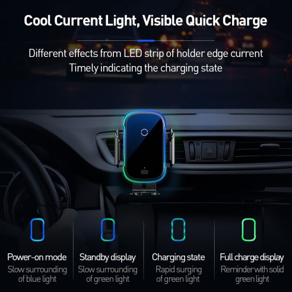 Bil telefon holder 15W QI trådløs lader for iPhone 14 13 12 11 Xiaomi bil montering infrarød rask trådløs lading