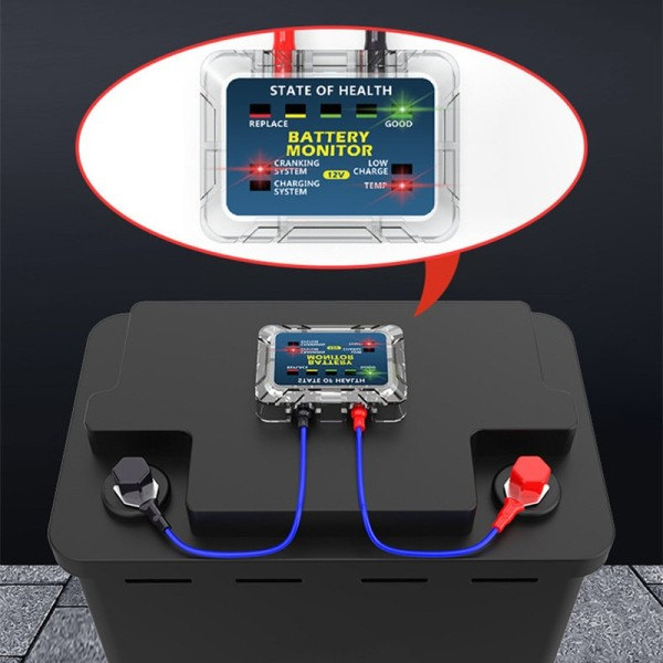 LED Batteri Tester Monitor Head Up Display Professionell Batteri Hälso Tester Verktyg