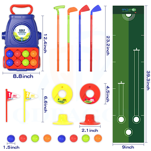 Taapero Golf setti lasten golf kerhot 8 pallolla 4 golf mailat