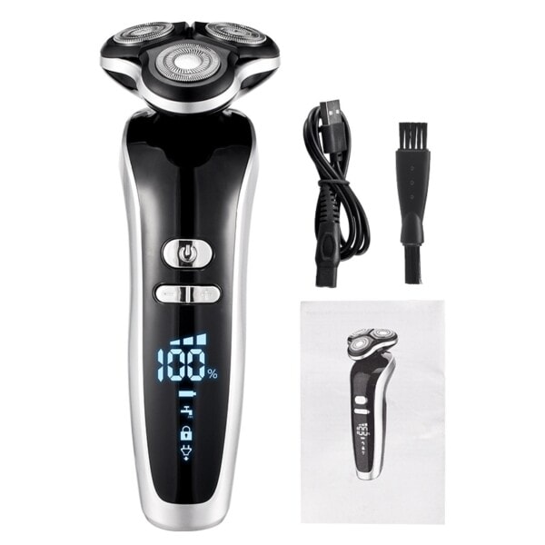 Elektrisk rakapparat för män 4D elektrisk skäggtrimmer USB uppladdningsbar