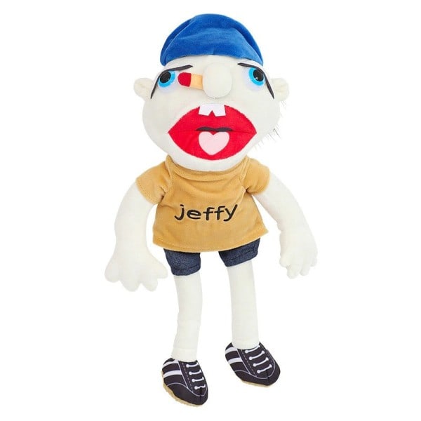 Stor Jeffy Puppet Plysh Hat Spil Legetøj Dreng Pige Tegnefilm Feebee Hånd Dukke Plushie Dukke