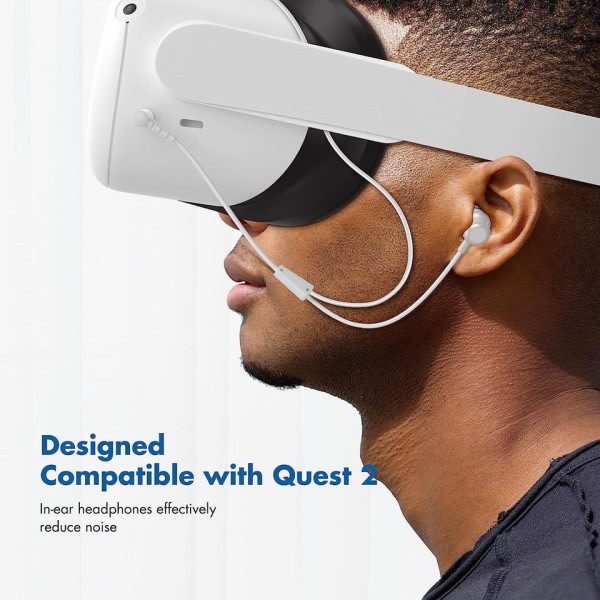 Oculus Quest 2 VR Headset Brusisolerande Hörsnäckor Hörlurar Med 3D 360 Degree Ljud